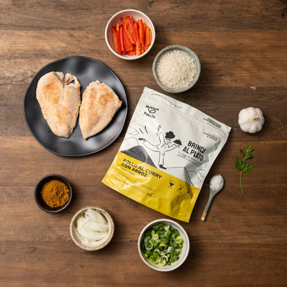 Brinca al Plato | Pollo al Curry con Arroz